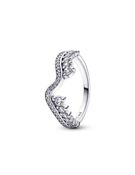 Anillo en plata de ley Ola Asimétrica Brillante