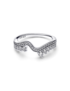 Anillo en plata de ley Ola Asimétrica Brillante 2