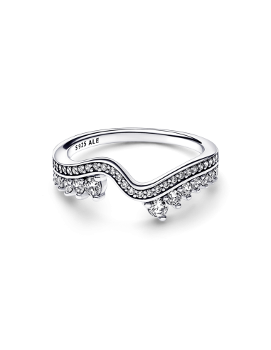 Anillo en plata de ley Ola Asimétrica Brillante