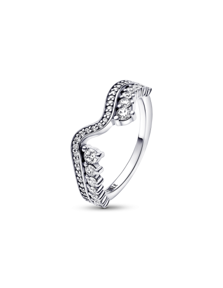 Anillo en plata de ley Ola Asimétrica Brillante