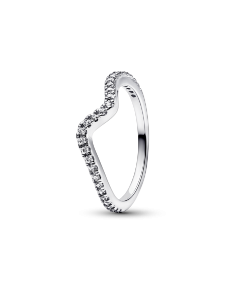 Anillo en plata de ley Ola Brillante