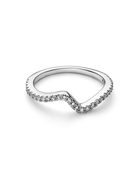 Anillo en plata de ley Ola Brillante