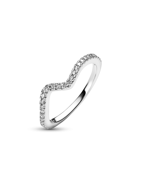 Anillo en plata de ley Ola Brillante