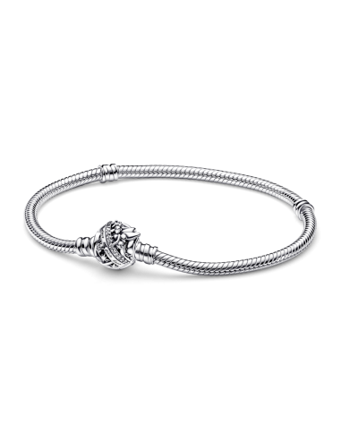 Pulsera Pandora Moments en plata de ley Cadena de Serpiente con Cierre Campanilla de Disney