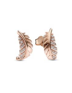 Pendientes de botón con un recubrimiento en oro rosa de...