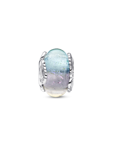 Charm de Cristal de Murano Multicolor en plata...
