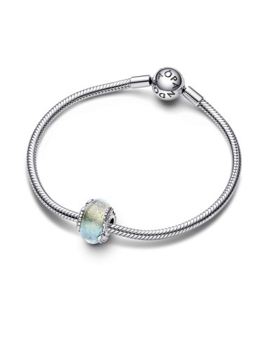 Charm de Cristal de Murano Multicolor en plata...