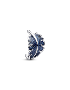 Charm en plata de ley Pluma Curvada Azul 2