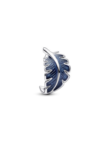 Charm en plata de ley Pluma Curvada Azul