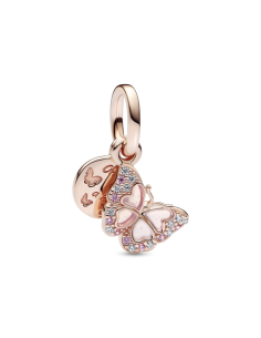 Charm Colgante Doble con un recubrimiento en oro rosa de...