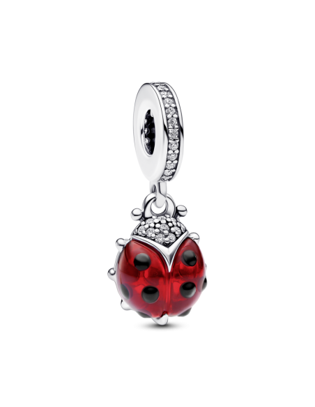 Charm Colgante en plata de ley Mariquita Roja