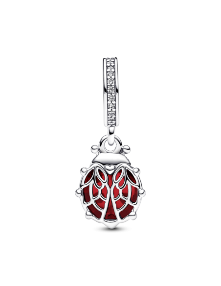 Charm Colgante en plata de ley Mariquita Roja