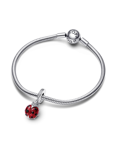 Charm Colgante en plata de ley Mariquita Roja