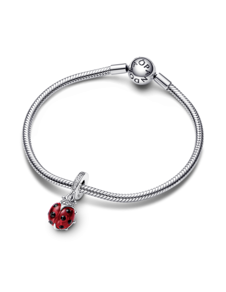 Charm Colgante en plata de ley Mariquita Roja