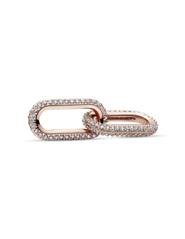 Link Doble Pandora con un recubrimiento en oro rosa de 14k en Pavé