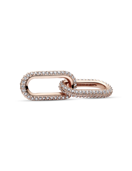 Link Doble Pandora con un recubrimiento en oro rosa de 14k en Pavé