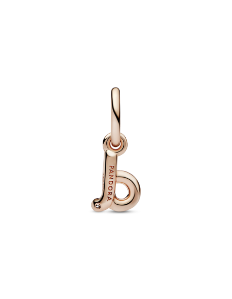 Charm Colgante con un recubrimiento en oro rosa de 14k Alfabeto Letra Minúscula D