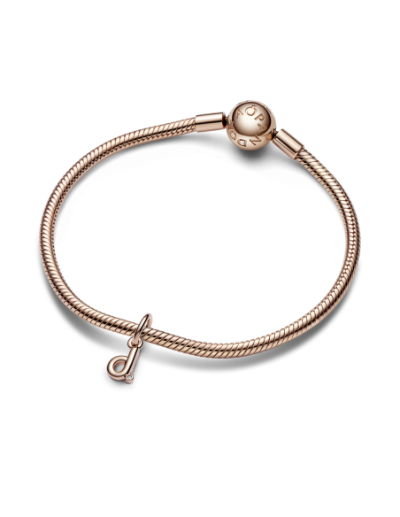 Charm Colgante con un recubrimiento en oro rosa de 14k Alfabeto Letra Minúscula D