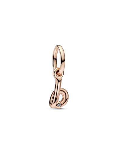 Charm Colgante con un recubrimiento en oro rosa de 14k Alfabeto Letra Minúscula B