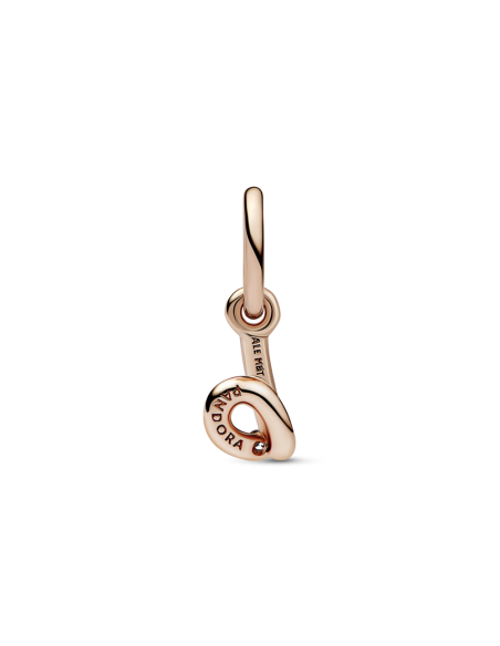 Charm Colgante con un recubrimiento en oro rosa de 14k Alfabeto Letra Minúscula B
