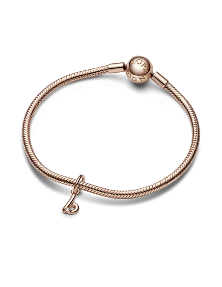 Charm Colgante con un recubrimiento en oro rosa de 14k Alfabeto Letra Minúscula B