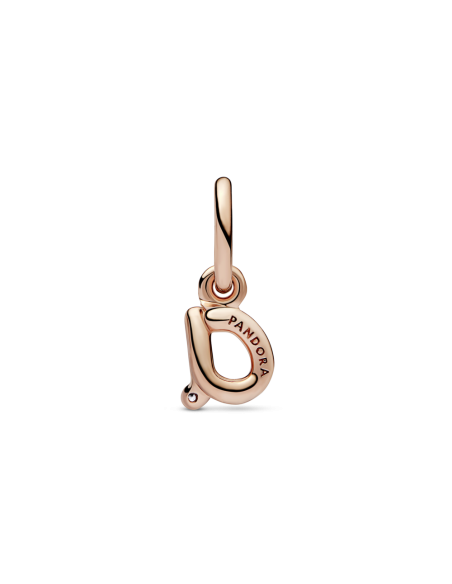 Charm Colgante con un recubrimiento en oro rosa de 14k Alfabeto Letra Minúscula A