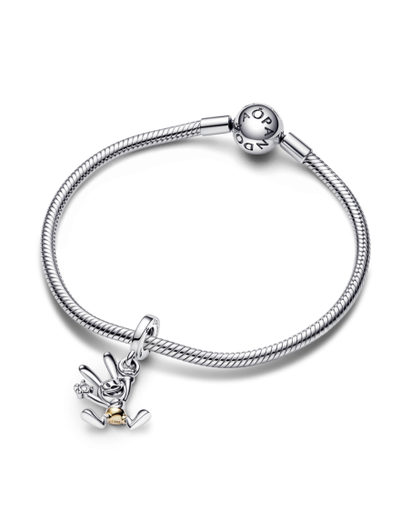 Charm Colgante en plata de ley y en oro de segunda ley de 14k 100 Aniversario Oswald de Disney