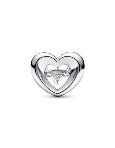 Charm en plata de ley Corazón Radiante & Gema...