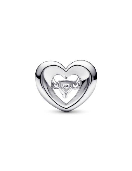 Charm en plata de ley Corazón Radiante & Gema Flotante