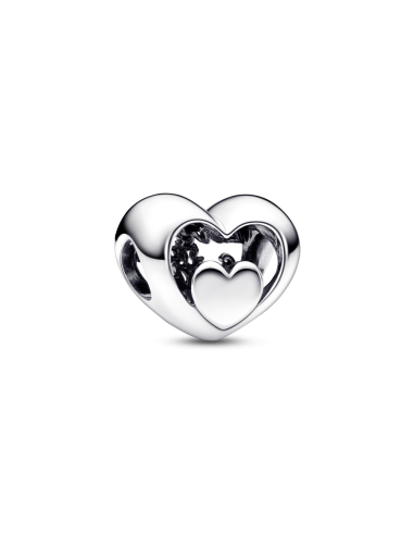 Charm en plata de ley Corazón en Filigrana Grabado
