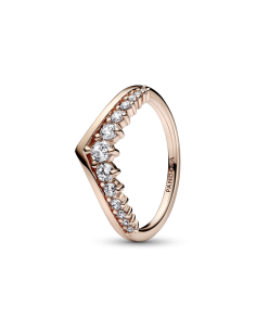 Anillo con un recubrimiento en oro rosa de 14k Deseo Pavé...
