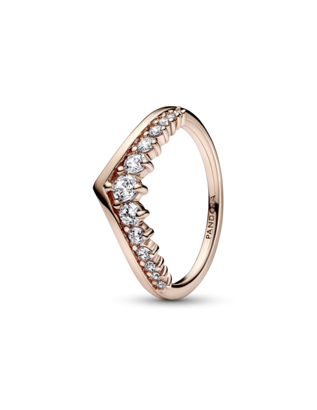 Anillo con un recubrimiento en oro rosa de 14k Deseo Pavé Flotante