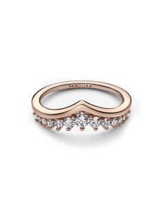 Anillo con un recubrimiento en oro rosa de 14k Deseo Pavé... 2