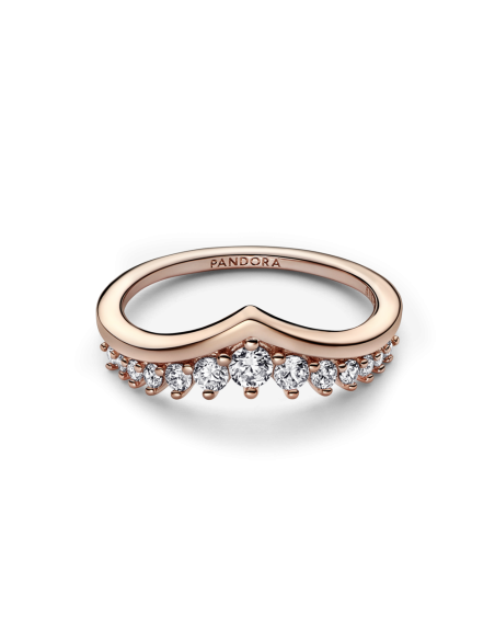 Anillo con un recubrimiento en oro rosa de 14k Deseo Pavé Flotante