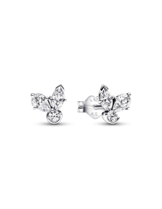 Pendientes de botón en plata de ley Herbario Brillante