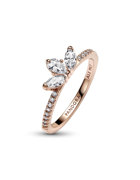 Anillo con un recubrimiento en oro rosa de 14k Herbario Brillante