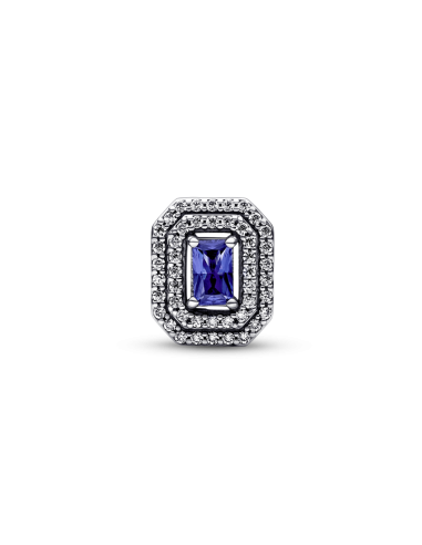 Charm en plata de ley Rectángulo Azul Nivelado...