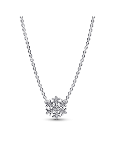 Collar en plata de ley Copo de Nieve Brillante