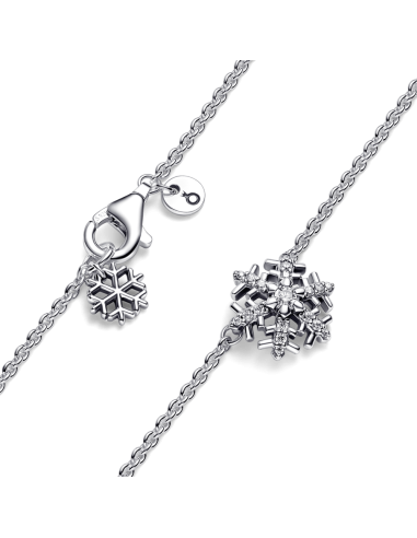 Collar en plata de ley Copo de Nieve Brillante