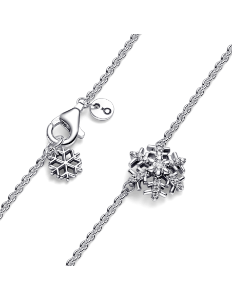 Collar en plata de ley Copo de Nieve Brillante