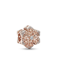 Charm con un recubrimiento en oro rosa de 14k Copo de...