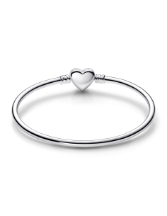 Pulsera Rígida Pandora Moments en plata de ley Corazón &...
