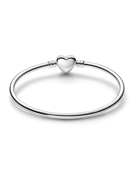 Pulsera Rígida Pandora Moments en plata de ley Corazón & Mariposa