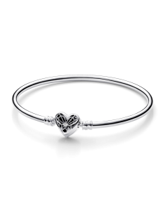 Pulsera Rígida Pandora Moments en plata de ley Corazón &... 2