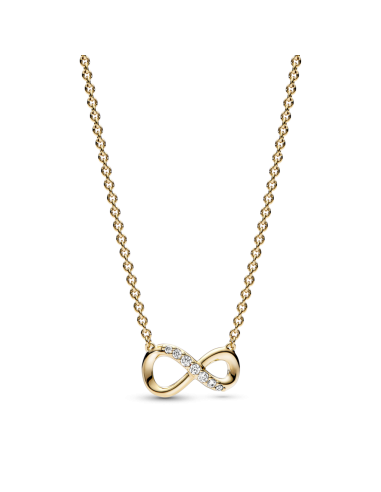 Collar con un recubrimiento en oro de 14k Infinito Brillante
