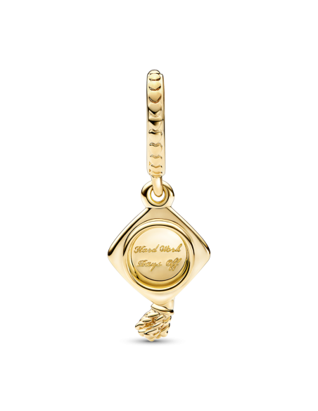 Charm Colgante con un recubrimiento en oro de 14k Birrete Graduación