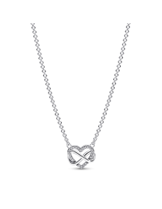 Collar en plata de ley Corazón Infinito Brillante