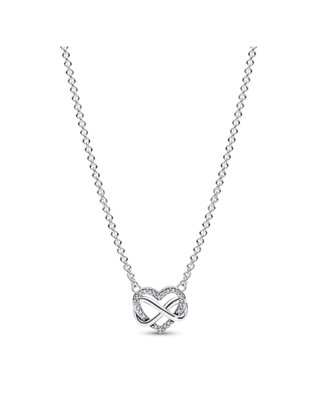 Collar en plata de ley Corazón Infinito Brillante