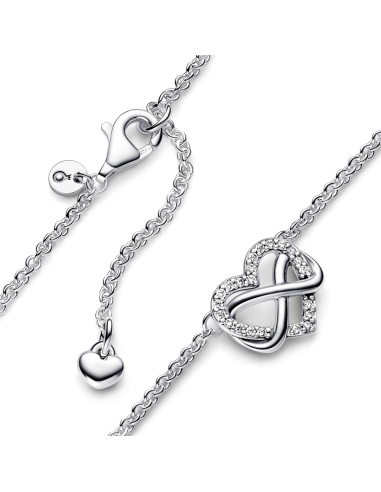 Collar en plata de ley Corazón Infinito Brillante
