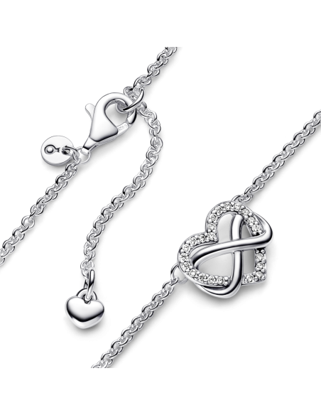 Collar en plata de ley Corazón Infinito Brillante